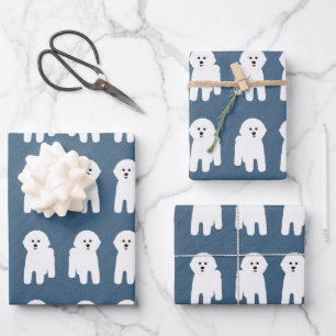 Bichon Frise Wrapping Paper Sheets Geschenkpapier Set