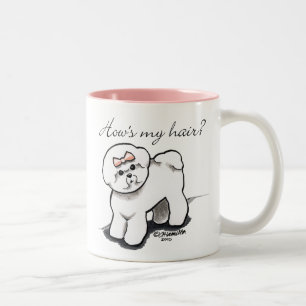 Bichon Frise zeigt mir mein Haar Zweifarbige Tasse