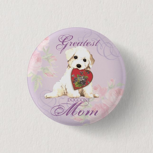 Bichon Heart Mama Button (Vorderseite)