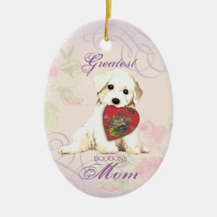Bichon Heart Mama Keramik Keramik Ornament