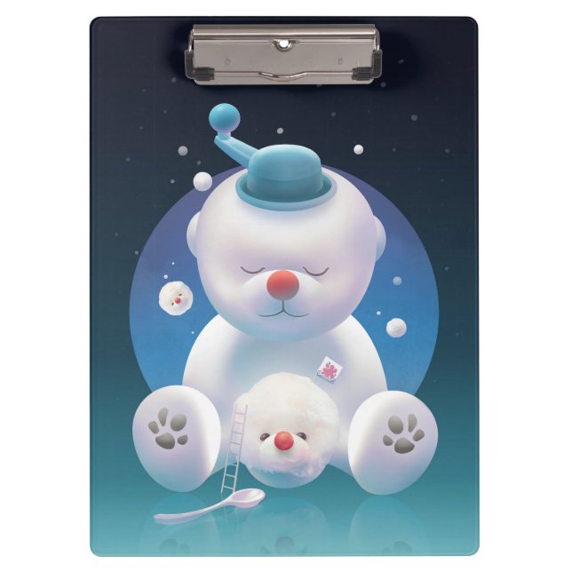 Bichon Ice Shaver Dreamland Klemmbrett (Vorderseite)