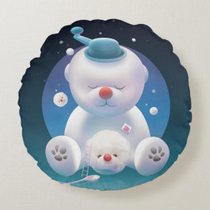 Bichon Ice Shaver Dreamland Rundes Kissen