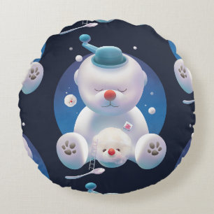Bichon Ice Shaver Dreamland Rundes Kissen