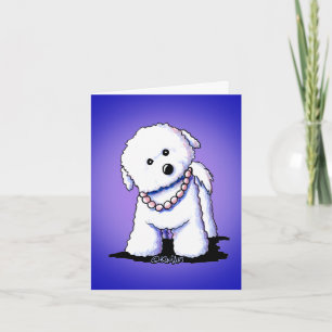 Bichon in Pearls Note Card Dankeskarte