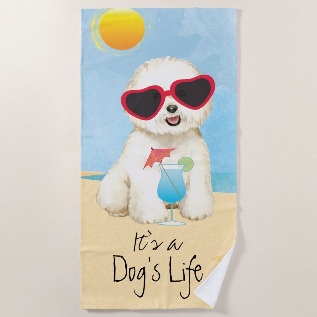 Bichon-Sommerbrand Strandtuch (Vorderseite)