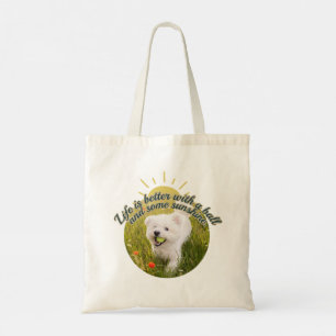 Bichon und Ball Dandelion-Tage  Tragetasche