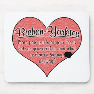 Bichon-Yorkie Tatze druckt Hunde Humor Mousepad