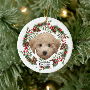 Bichons-Hund Keramik Ornament