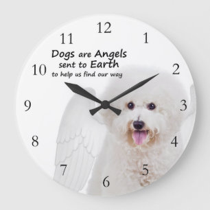 Bichons sind Engels-Uhr Große Wanduhr