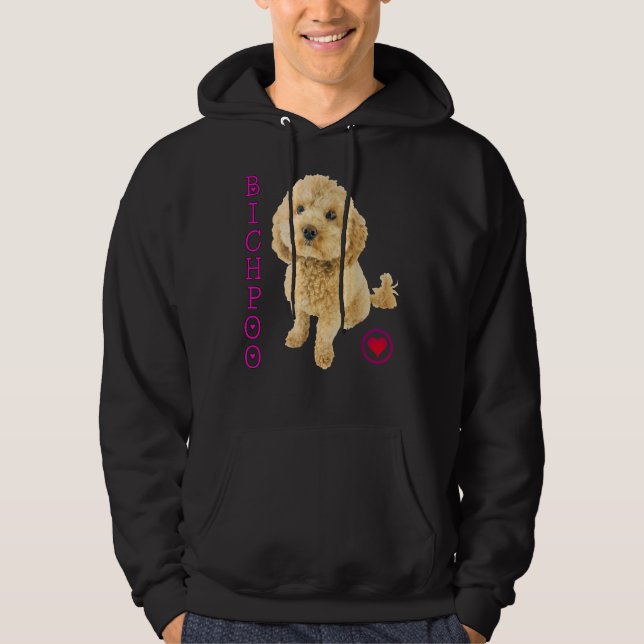 Bichpoo Welpe Dog Poodle Cross Noodle Super Niedli Hoodie (Vorderseite)