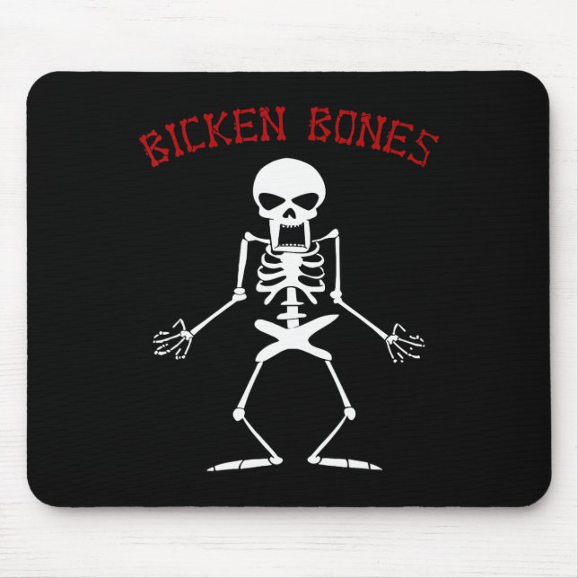 Bicken Bones Skelett Halloween Funny Bones Liebe W Mousepad (Vorne)