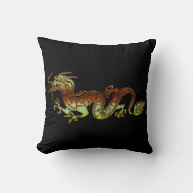 Bicolor Dragon Throw Kissen (Vorderseite)