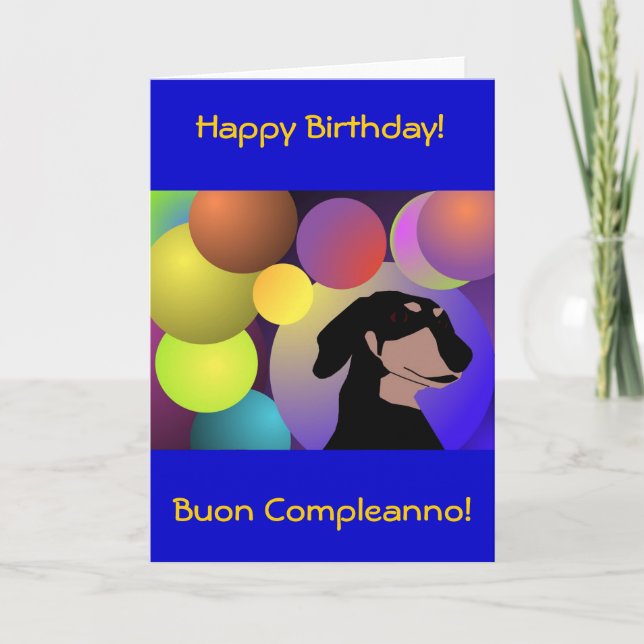 Bicontinental Dachshund Bonne carte d'anniversaire (Devant)