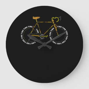 Bicycle Anatomy Cute Cycling Is Life Gift Große Wanduhr