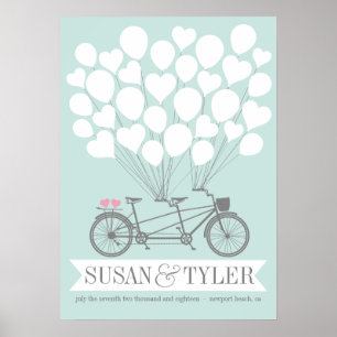 Bicycle Balloon Wedding Poster - WÄHLEN SIE IHRE F