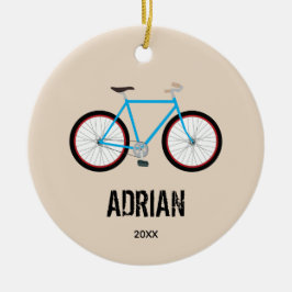Bicycle Bike Design Custom Name Year Keramik Ornament