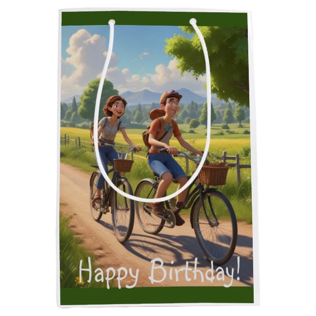 Bicycle Birthday Mittlere Geschenktüte (Vorderseite)