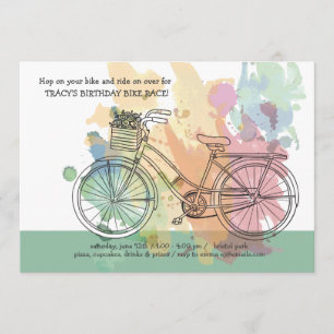 Bicycle Birthday Party Einladung