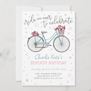 Bicycle Blume Geburtstagsparty Einladung