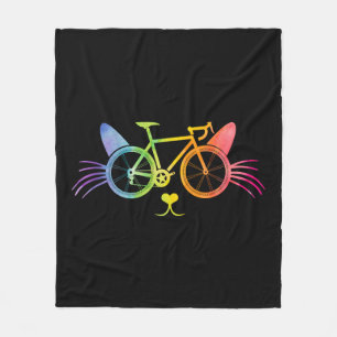 Bicycle Cat Lgbt Fleecedecke