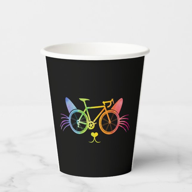 Bicycle Cat Lgbt Pappbecher (Vorderseite)