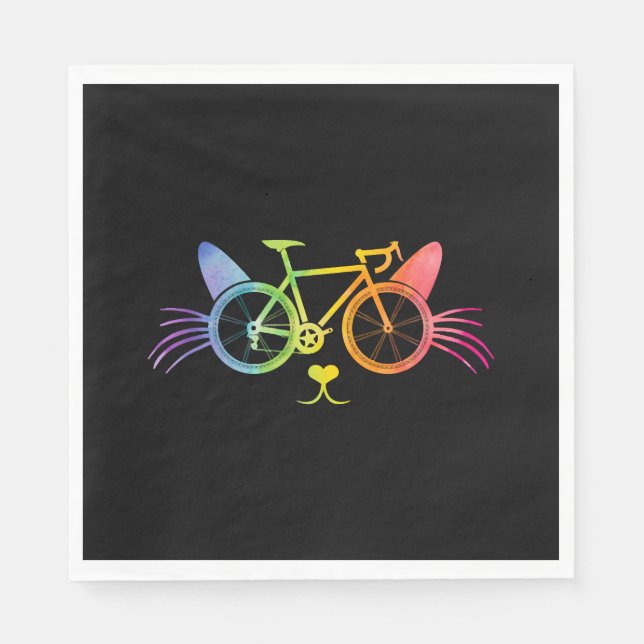 Bicycle Cat Lgbt Serviette (Vorderseite)