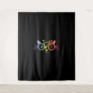 Bicycle Cat Lgbt Wandteppich