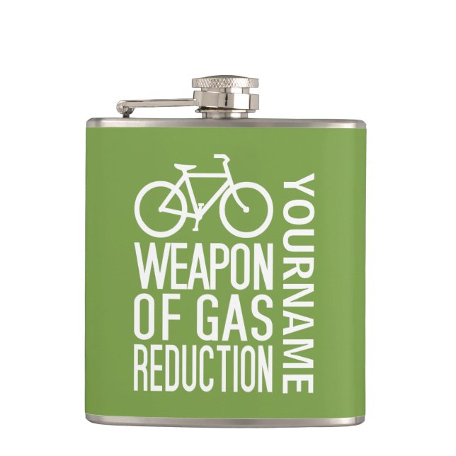 Bicycle Custom Color & Monogram Flask Flachmann (Vorderseite)