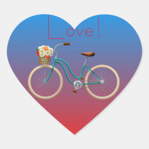 Bicycle Heart Aufkleber