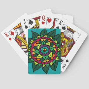 Bicycle-Karten-Vorlage - Mandala-Blumen-Friedensze Spielkarten
