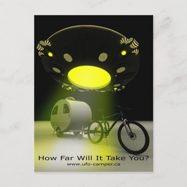 Bicycle Mini Camper Mark II Design UFO Promo 2 Postkarte (Vorderseite)