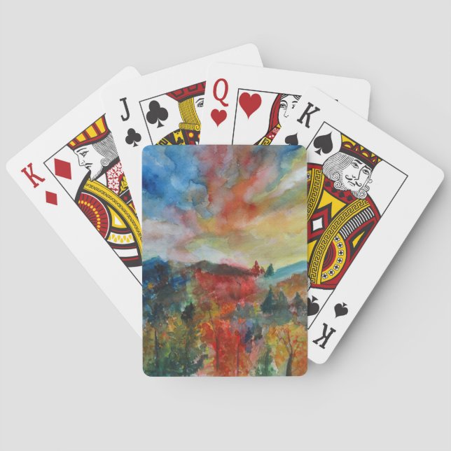 Bicycle® Poker Spielkarten Herbstlandschaft (Rückseite)