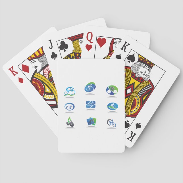 Bicycle Racing Icons Blue and Green Sport Spielkarten (Rückseite)