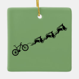 Bicycle Rentier Funny Weihnachten Keramikornament