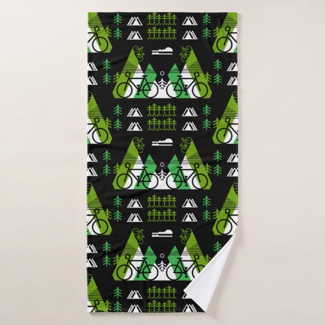 Bicycle Themed Print Badehandtuch (Badehandtuch)