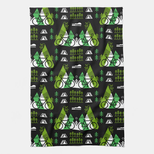 Bicycle Themed Print Geschirrtuch (Vertikal)