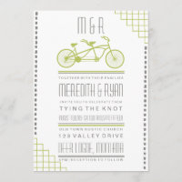 BICYCLE-WEDERINVITATION FÜR GRAUEN UND LIMONEN HIP