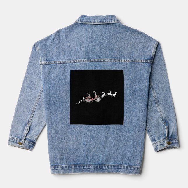 Bicycle Weihnachten Schlitten - Funny Bicycle Jeansjacke (Rückseite)