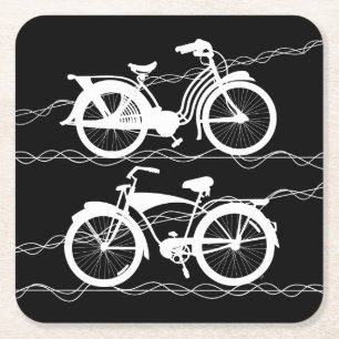 Bicycle White Square Paper Untersetzer
