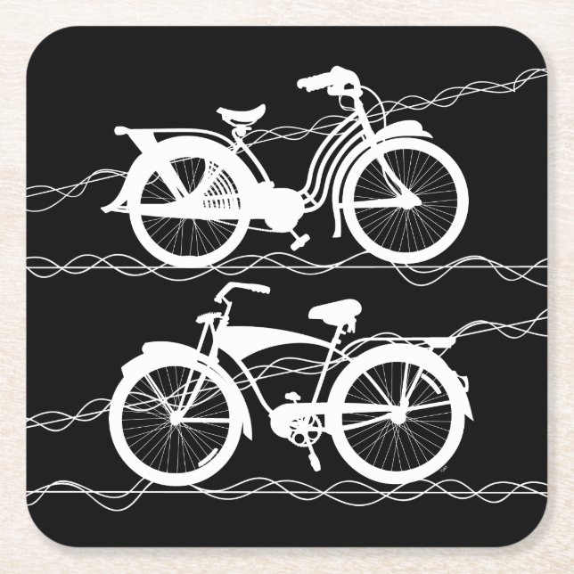 Bicycle White Square Paper Untersetzer (Vorderseite)