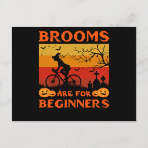 bicycle witch brooms are for beginners postkarte