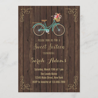 Bicycle Wood 16 . Geburtstag Einladung