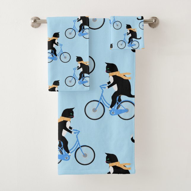 Bicyclette à équitation de chats amusant Bleu pers (En situation)