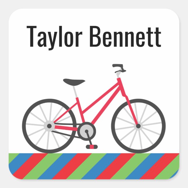 Bicyclette colorée Autocollants personnalisés (Devant)