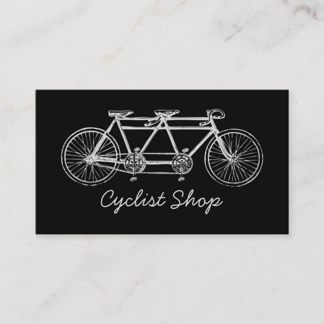 Bicyclette en tandem, Vélo, Carte de visite cyclis (Devant)