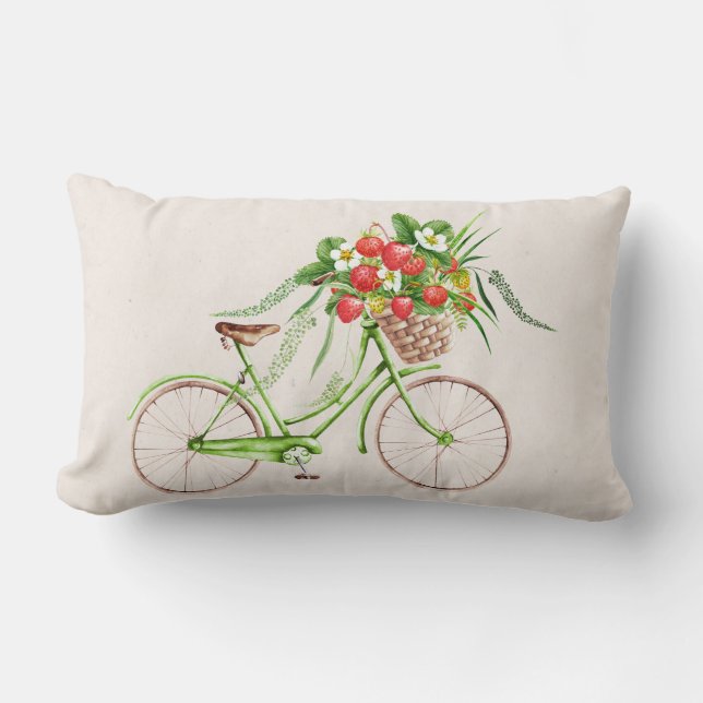 Bicyclette et fraises Lève oreiller (Recto)