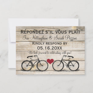 Bicyclette vintage épousant des cartes de RSVP