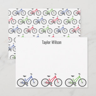 Bicyclettes colorées Cartes de notes personnalisée