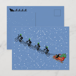 Bicyclettes Tirage Sleigh Carte de voeux pliée