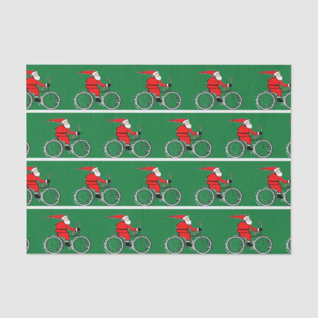 Bicycling Cyclist Christmas Tissue Paper Seidenpapier (Vorderseite)